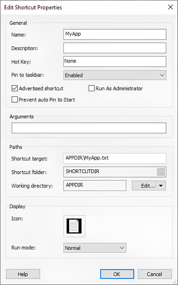 Check Advertised Shortcut Box Check Advertised Shortcut Box