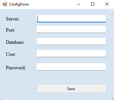 New form configuration through ConfigForm New form configuration through ConfigForm