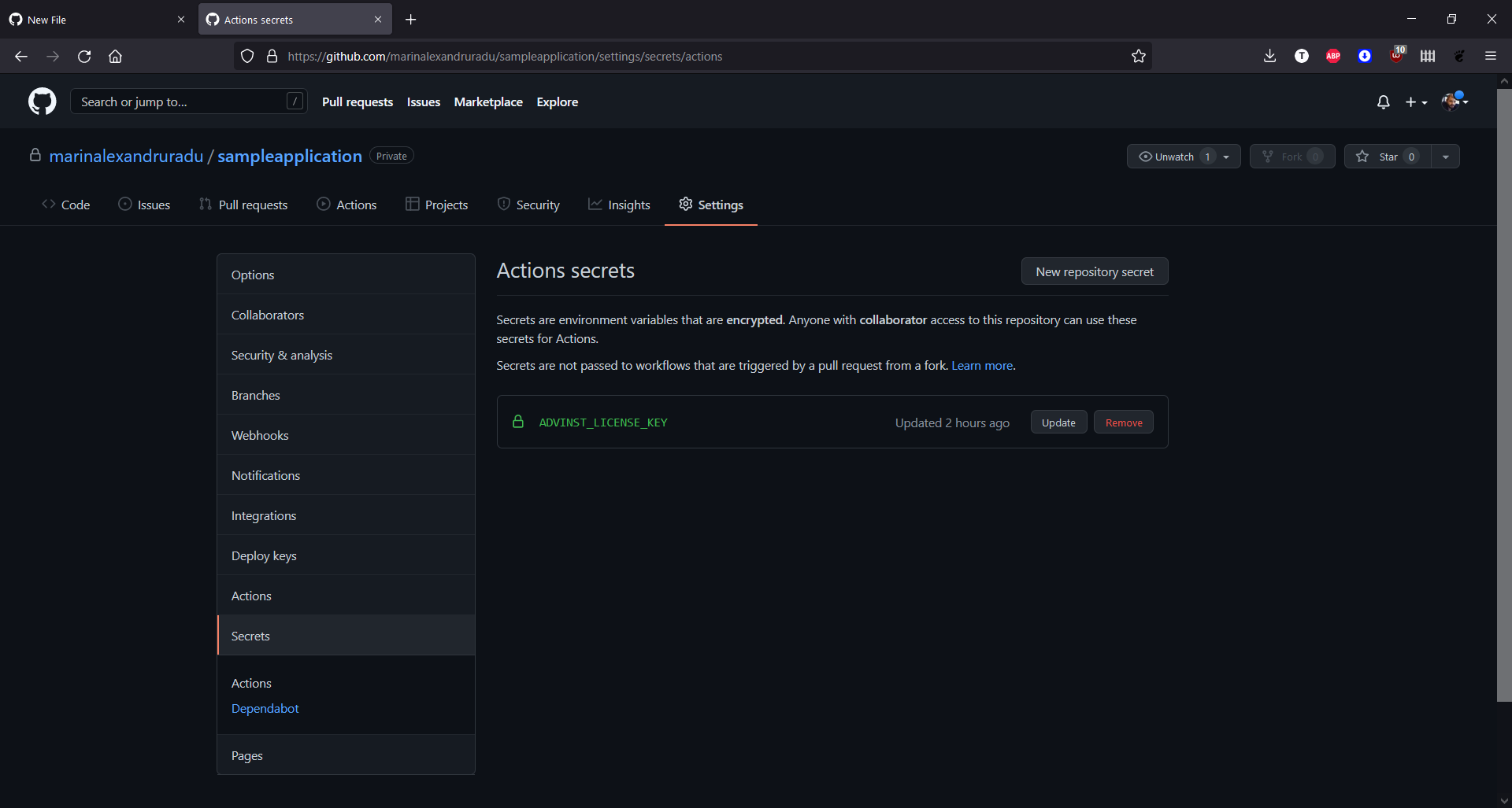 GitHub Secrets GitHub Secrets